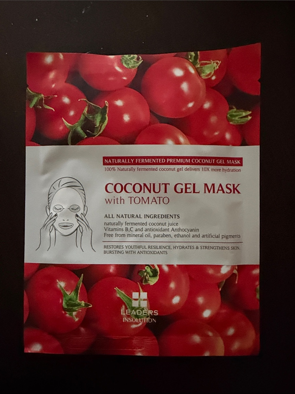Leaders Insolution Tomato Coconut Gel Sheet Mask Made in Korea